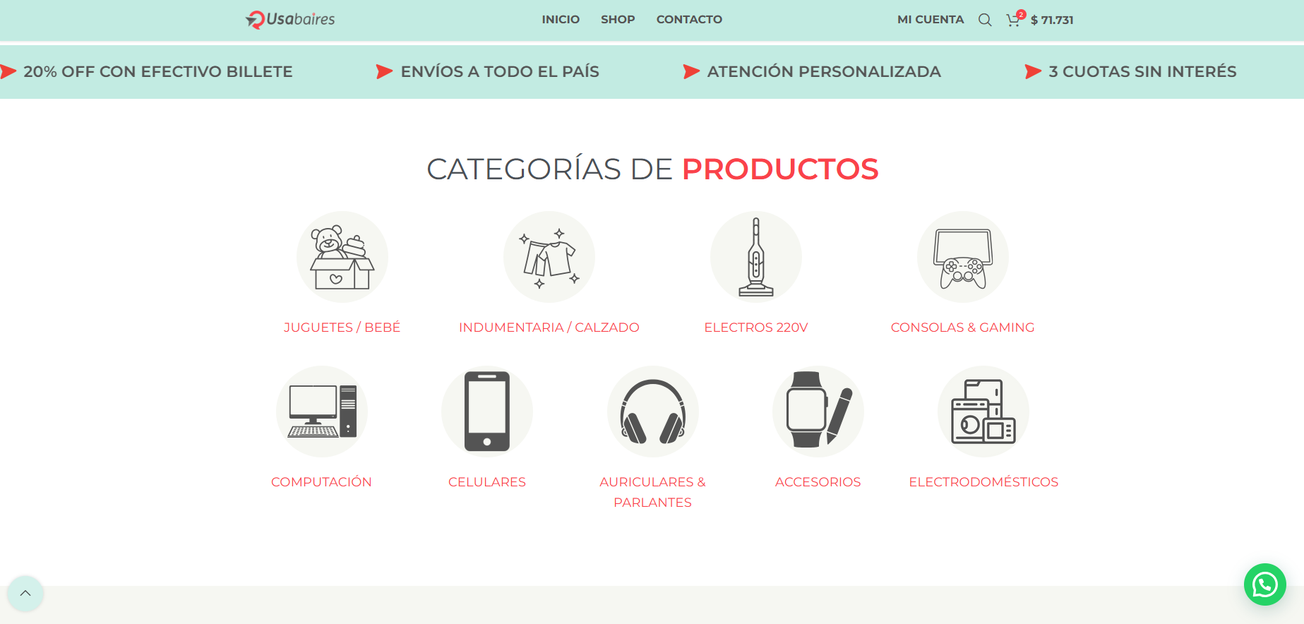 categorias usabaires