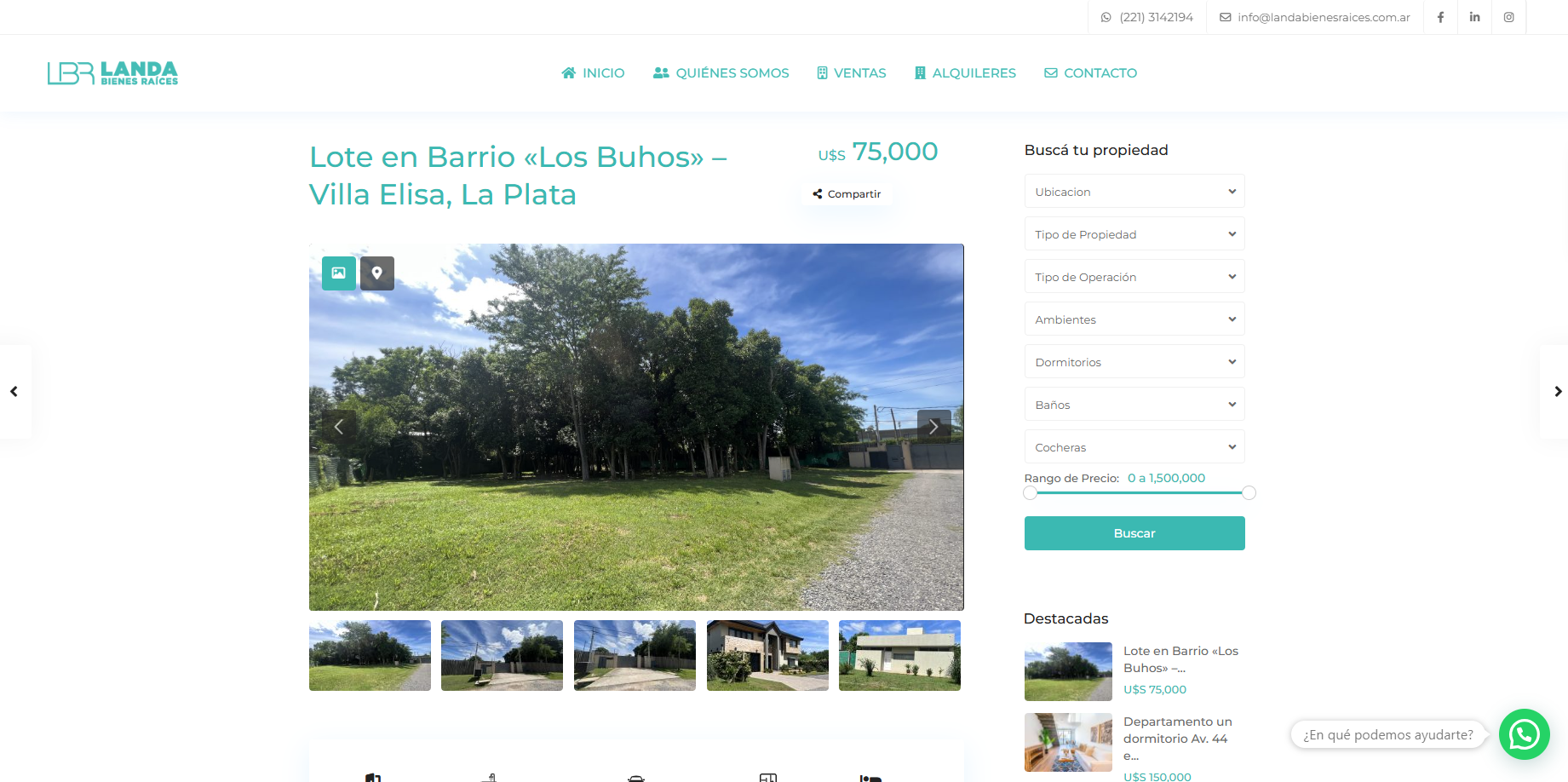 landa bienes raices ficha de propiedad