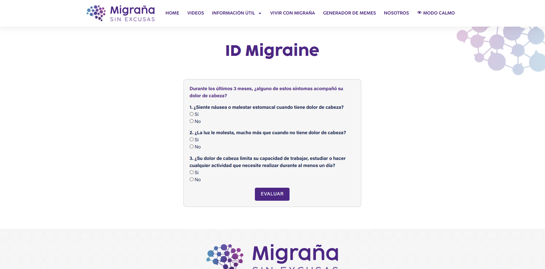 test migraña
